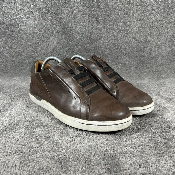 Kizik New York Mens Size 10 Brown Leather Comfort Slip On Low Shoes Used main image 6